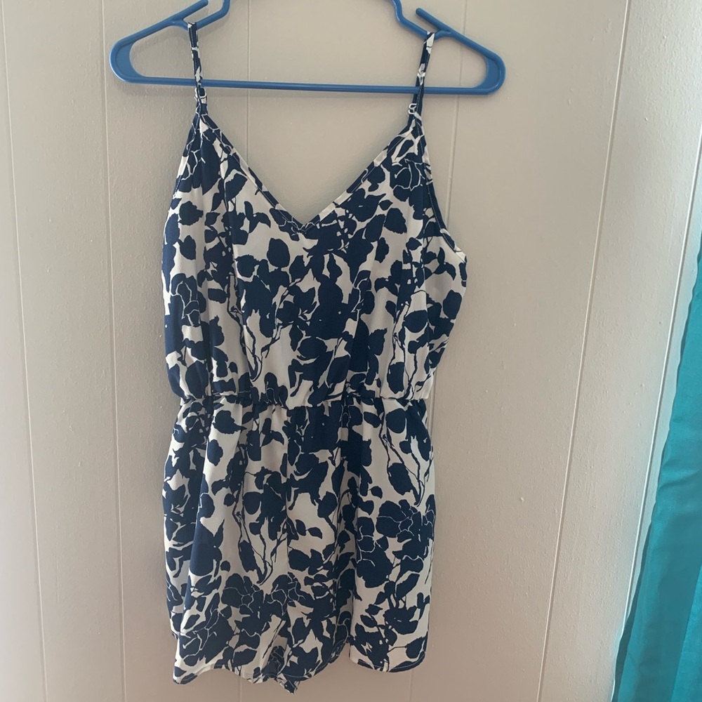 Floral navy romper